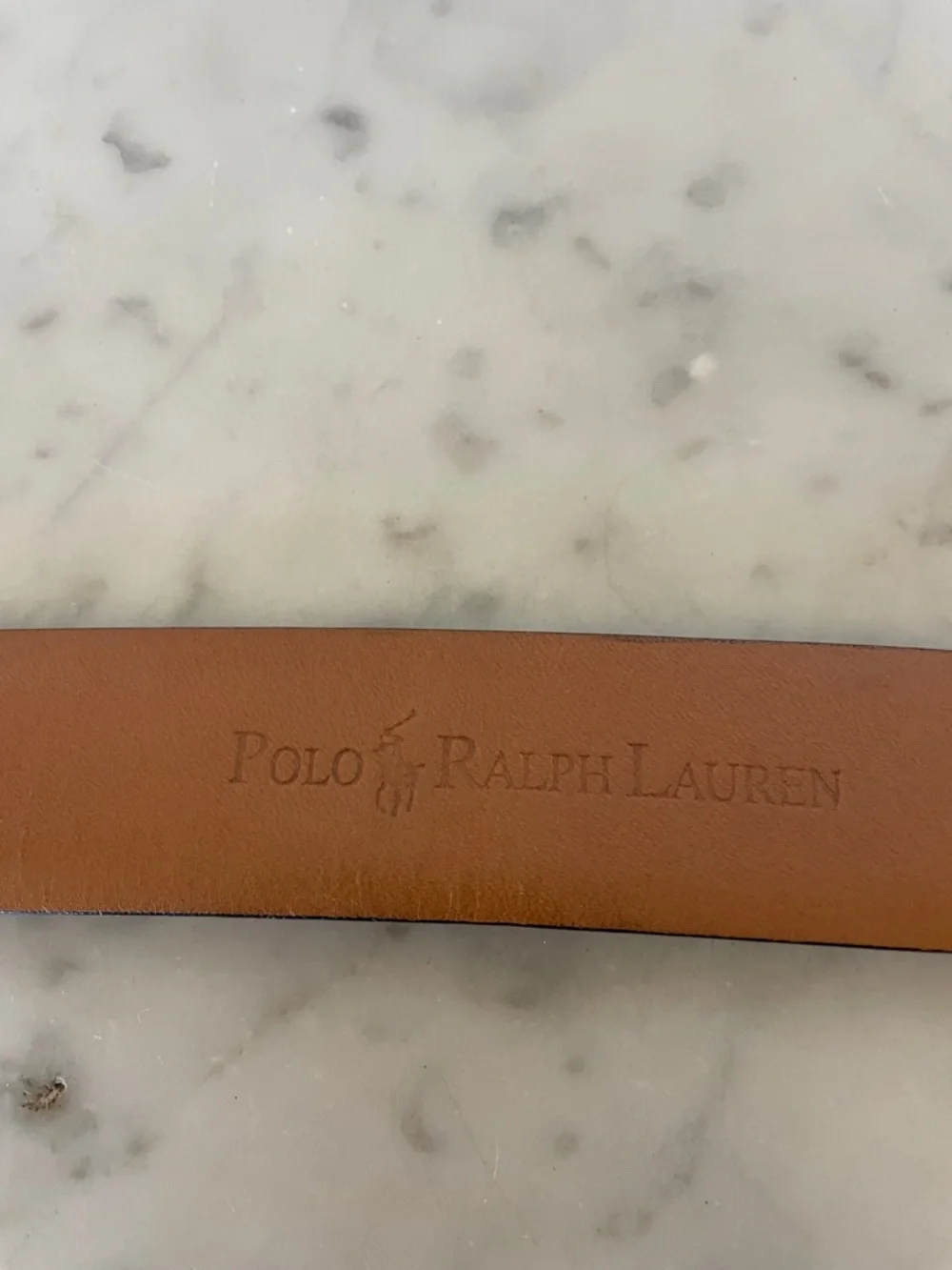 POLO RALPH LAUREN Men’s Black Leather Belt with Brass Gold-Tone Buckle